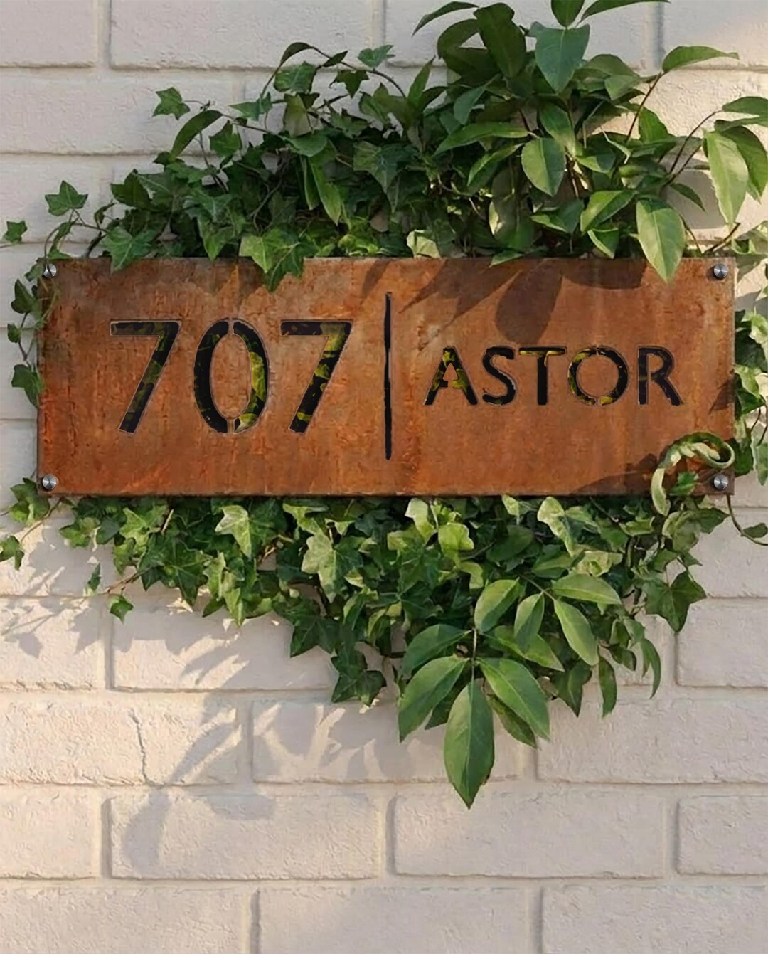 Steel Address Sign Custom Corten Steel Address Sign With House Number and Street Name ...