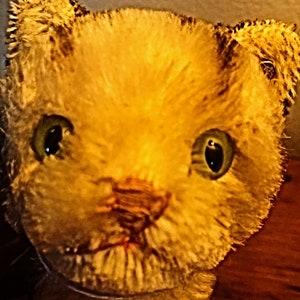 Vintage Steiff Mohair Cat with Steiff Button