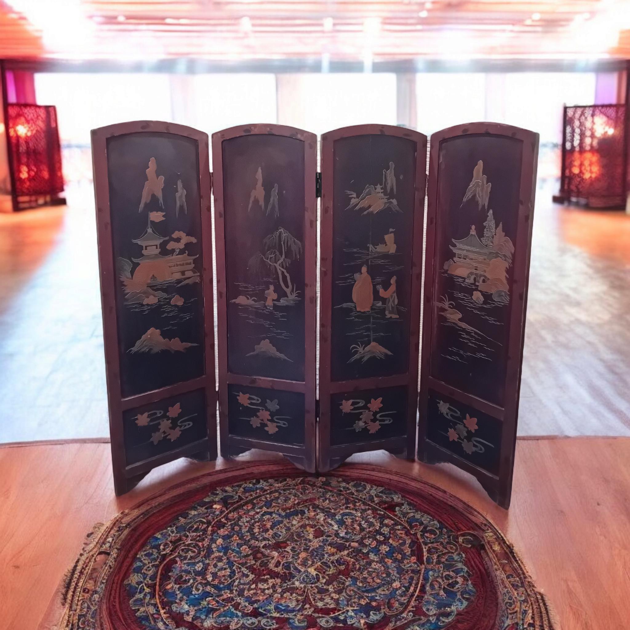 Lacquered Chinese screen