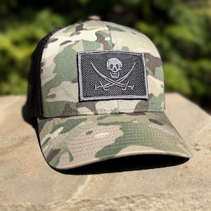 Jolly Roger Pirate Multicam Camo Tactical Hat by Concord and Lex