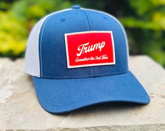 Red Trump Smoother the 2nd Time Patch and Blue SnapBack Hat by Concord & Lex