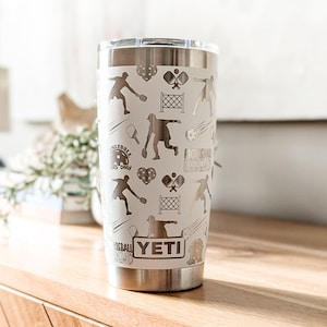 Pickleball Passion: 20oz Engraved YETI Tumbler, Perfect for Pickleball Players, Paddle Enthusiasts, Court Lovers Gift