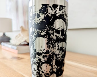 20oz - 360 Skull engraved YETI tumbler