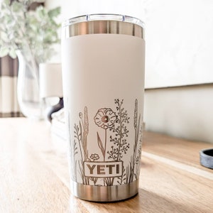 20oz 360 Wildflower lasergegraveerde YETI-beker White