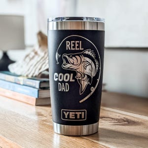 Vaso YETI de pesca personalizado de 20 oz, regalo para abuelo o papá