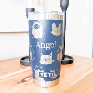 20oz - Personalized 360 Cat Lover  laser engraved YETI tumbler