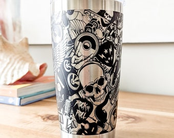 20oz - 360 Rock'n Roll laser engraved YETI tumbler