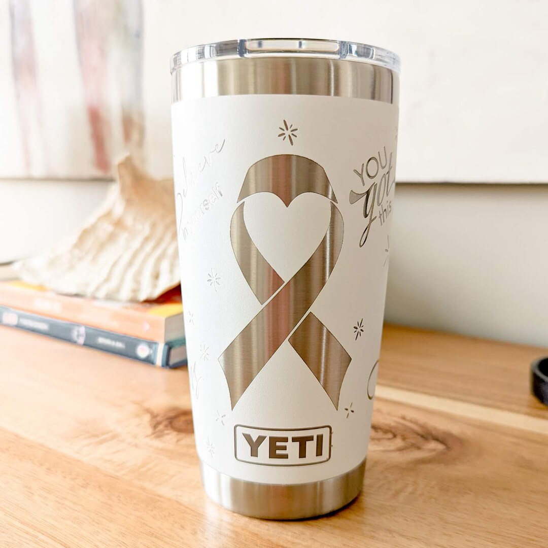 20oz YETI Tumbler for Breast Cancer, Cancer Ribbon Awareness, Cancer ...
