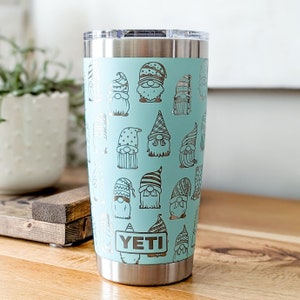 Bicchiere YETI da 20 once con design a forma di gnomo - Perfetto per giardinieri, amanti del caffè, San Valentino e regali