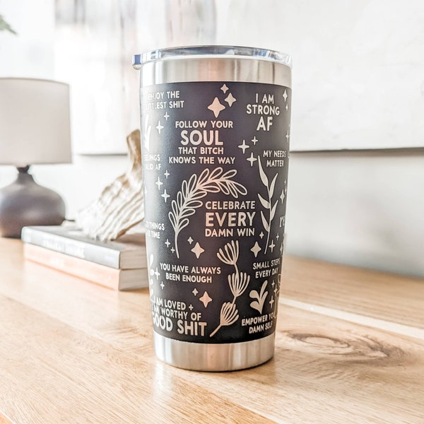 20oz YETI Tumbler with Motivations Quotes - Perfect for Girl Gifts, Positive Vibes and Coffee lovers
