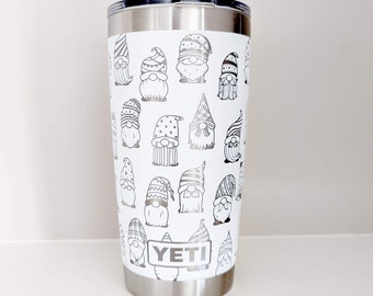 20oz YETI Tumbler with Gnome wrap design - Perfect for Gardeners, Coffee Lovers, Valentines Day and Gifts