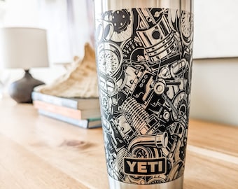 20oz - 360 Car Parts laser engraved YETI tumbler