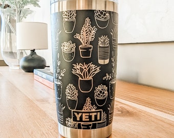 20oz YETI Tumbler with plant wrap design - Perfect for Gardeners, Plant Moms, Plant Dads and Plant Ladies