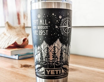 20oz YETI Tumbler with Explorer Design - Perfect for Campers, Hikers, and Explorers
