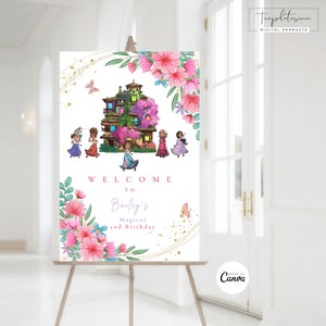 EDITABLE Encanto Birthday Welcome Sign, Casita Birthday Party Sign Template, La Familia Printable Poster, Birthday Decor Instant Download