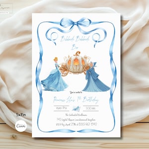 Cinderella Invitation Princess Cinderella Birthday Invitation Cinderella Party Cinderella Digital Invite Cinderella Editable Invitation