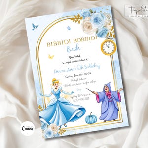 Editable Cinderella Invitation Princess Cinderella Birthday Invitation Cinderella Party Cinderella Digital Invitation Cinderella Template