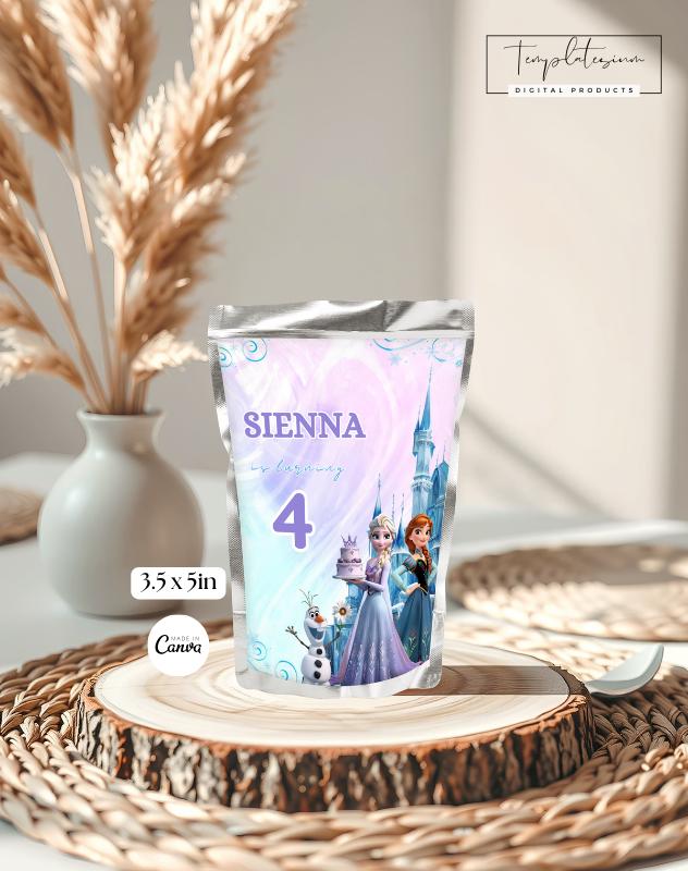 Frozen Capri Sun Label Juice Pouch Wrapper Any Age Custom Canva ...
