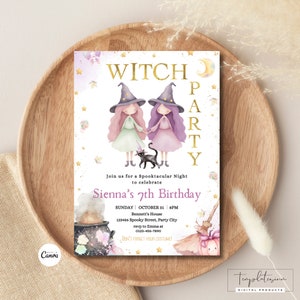 Halloween Witch Birthday Invitation, Kids Halloween, Printable Halloween Party Invite, Girl Birthday, Witch Birthday Invite Spooktacular