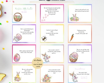 Editable Indoor Easter Scavenger Hunt for Kids, Easter Egg Hunt Clues, Easter Bunny Hunt Party Games Template, Printable Easter Egg Hunt