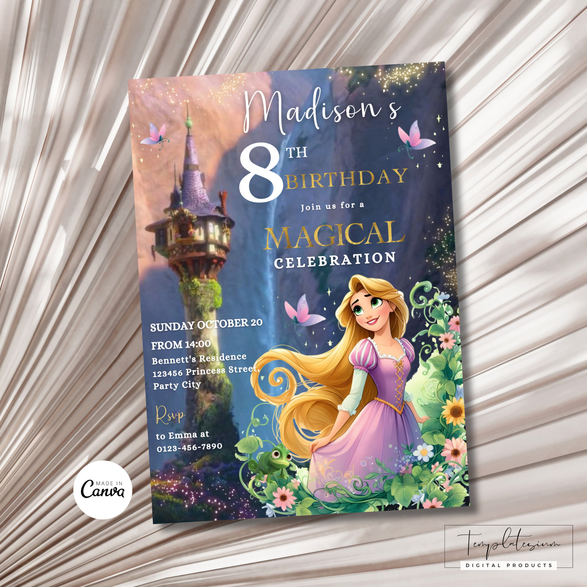 Rupenzel Invitations Editable Rapunzel Birthday Invitation Tangled Birthday Invite Magical ...