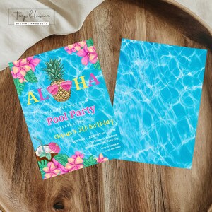 Editable Aloha Birthday Invitation Pineapple Birthday Party Hawaiian ...