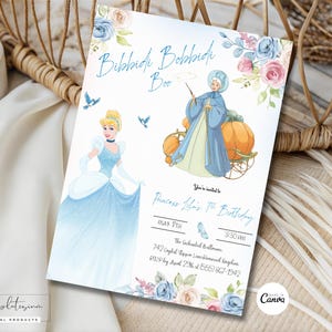 Editable Cinderella Invitation Princess Cinderella Birthday Invitation Cinderella Party Cinderella Digital Invitation Cinderella Template