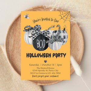 Editable Halloween Invitation, Halloween Pumpkins Party Invite, Halloween Birthday Invite, Spooktacular Halloween Invite, Instant Download