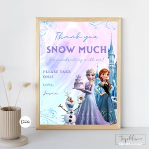 Frozen Custom Sign Frozen Party Signs Frozen Birthday Sign Elsa Party Decor Frozen Decorations Elsa Custom Text EDITABLE Frozen Template