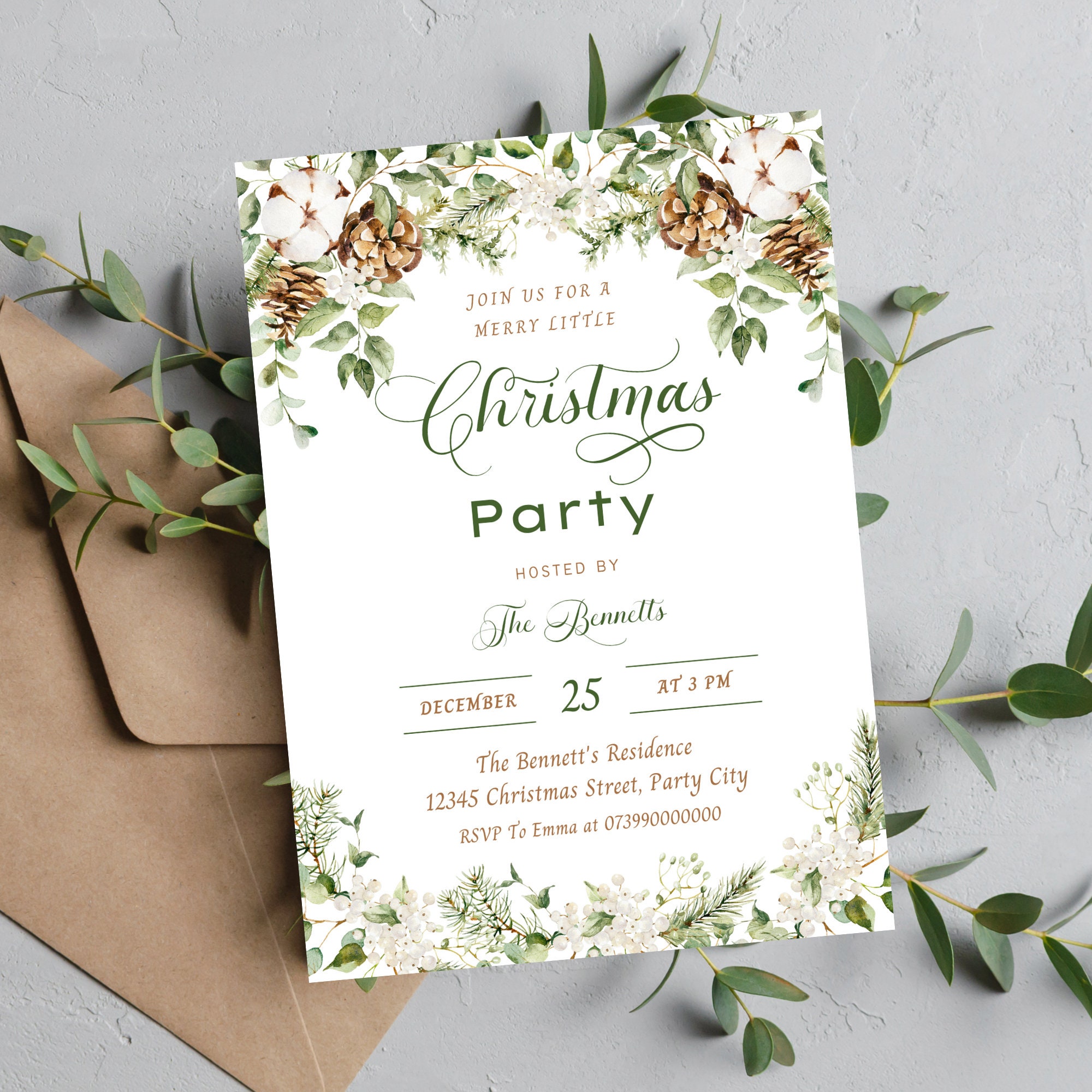 Christmas Party Invitation Christmas Party Invite Christmas - Etsy UK