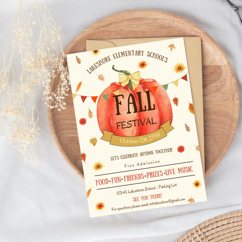 Editable Fall Festival Invitation Fall Harvest Invite School - Etsy