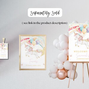 Editable Unicorn Birthday Invitation Magical Pastel Rainbow Unicorn Birthday Party Girl Pink Pastel Magical Birthday Personalized Invitation image 4