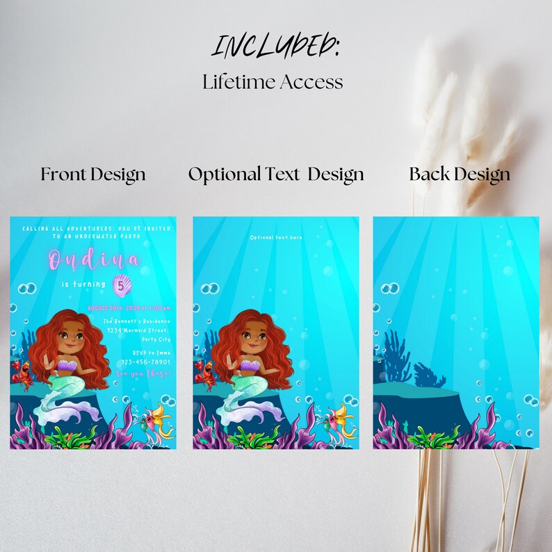 Editable Little Mermaid Birthday Invitation Ariel Birthday Etsy
