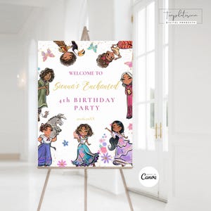 Editable Encanto Welcome Sign, Digital Custom Birthday Decor, Encanto Theme Birthday Sign, Custom Party La Familia Printable Poster Encanto1