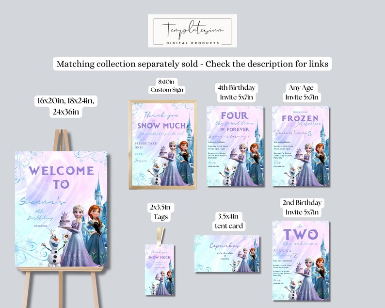 Editable Elsa Invite Digital Frozen Party Invitation Custom Frozen Invite Frozen Birthday Anna Frozen 3rd Birthday Digitally Download image 4