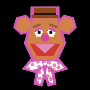 Geometric Fozzie Bear Sticker
