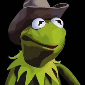 Cowboy Kermit Painting Sticker