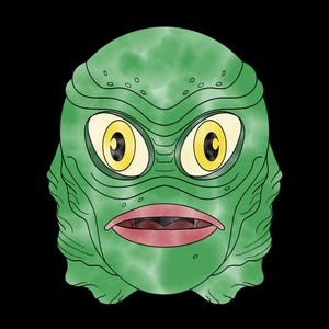 Creature From the Black Lagoon Watercolor Sticker