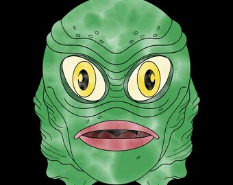 Creature From the Black Lagoon Watercolor Sticker