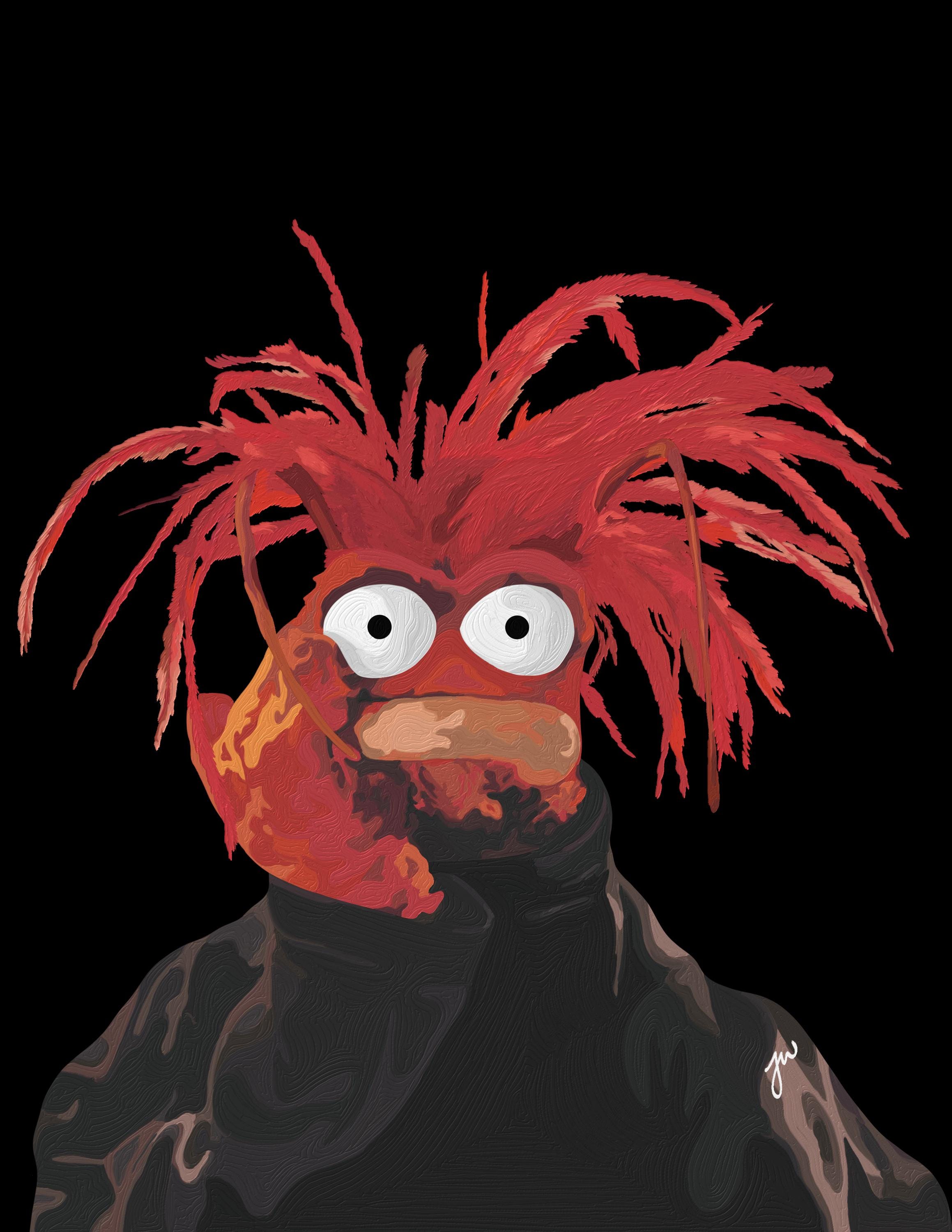 Pepe the King Prawn Painting Sticker - Etsy