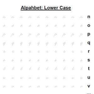 Traceable Cursive Alphabet - Etsy