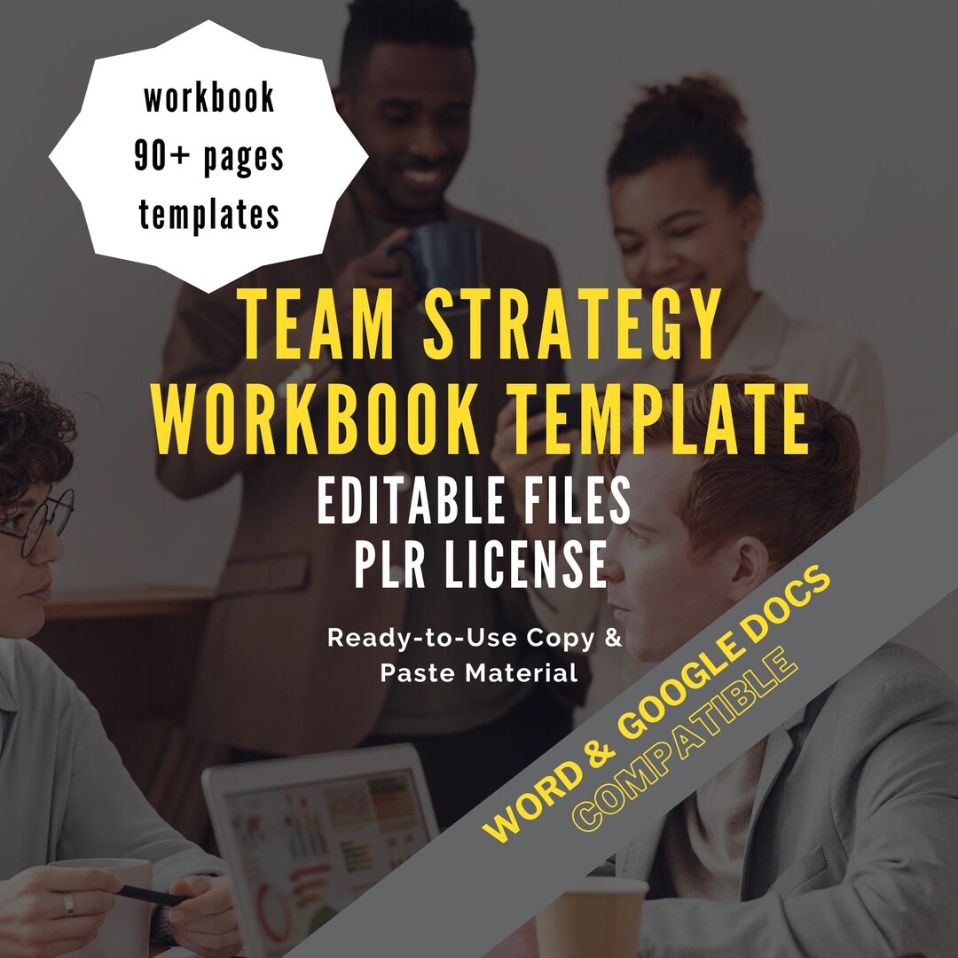 Team Strategy Workbook Template 90+ Pages Editable Strategic Planning ...