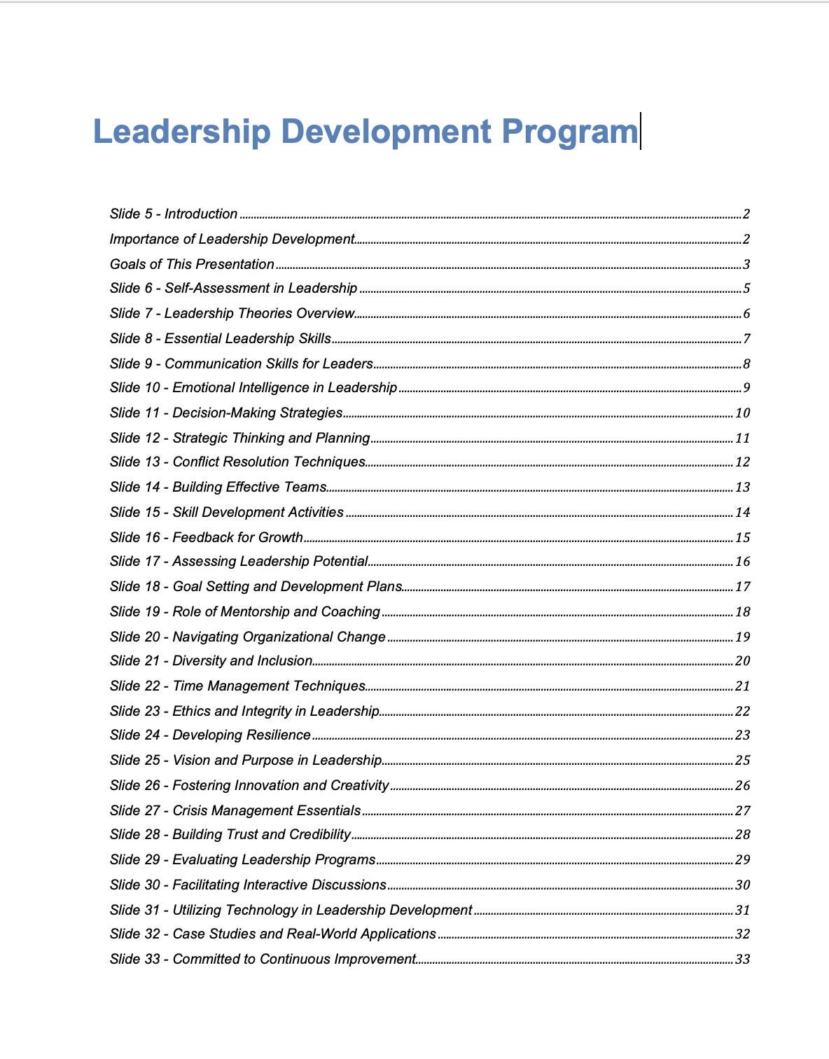 Leadership Skills Course: Powerpoint Presentation With Speaker Notes ...