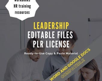 Leadership Skills Guides New leader Editable HR Training PLR License 200+ pages