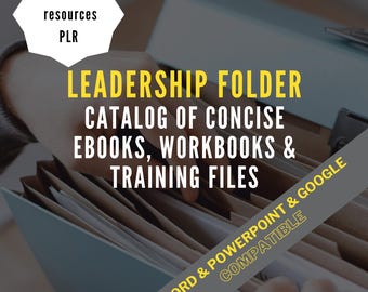 Leadership Skills Folder eBooks, Workbooks, & Files (editable) Training 300+pages