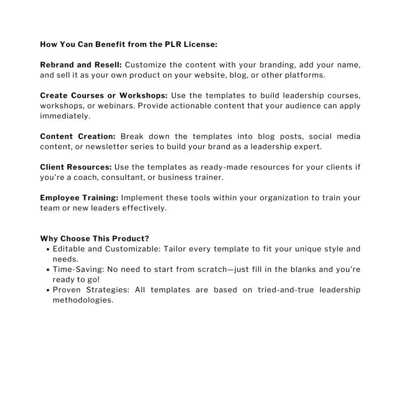 leadership, skills, PLR