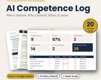 AI Policy, Training Log, Meeting Script for Managers (Digital Download)