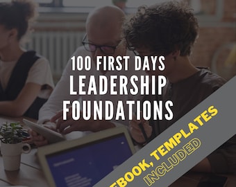 New Manager Leadership Workbook: First 100 Days Plan (Digital Download) 40+ templates