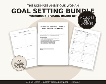 Leadership Goal Setting Workbook | Vision Board Kit (Digital Download)