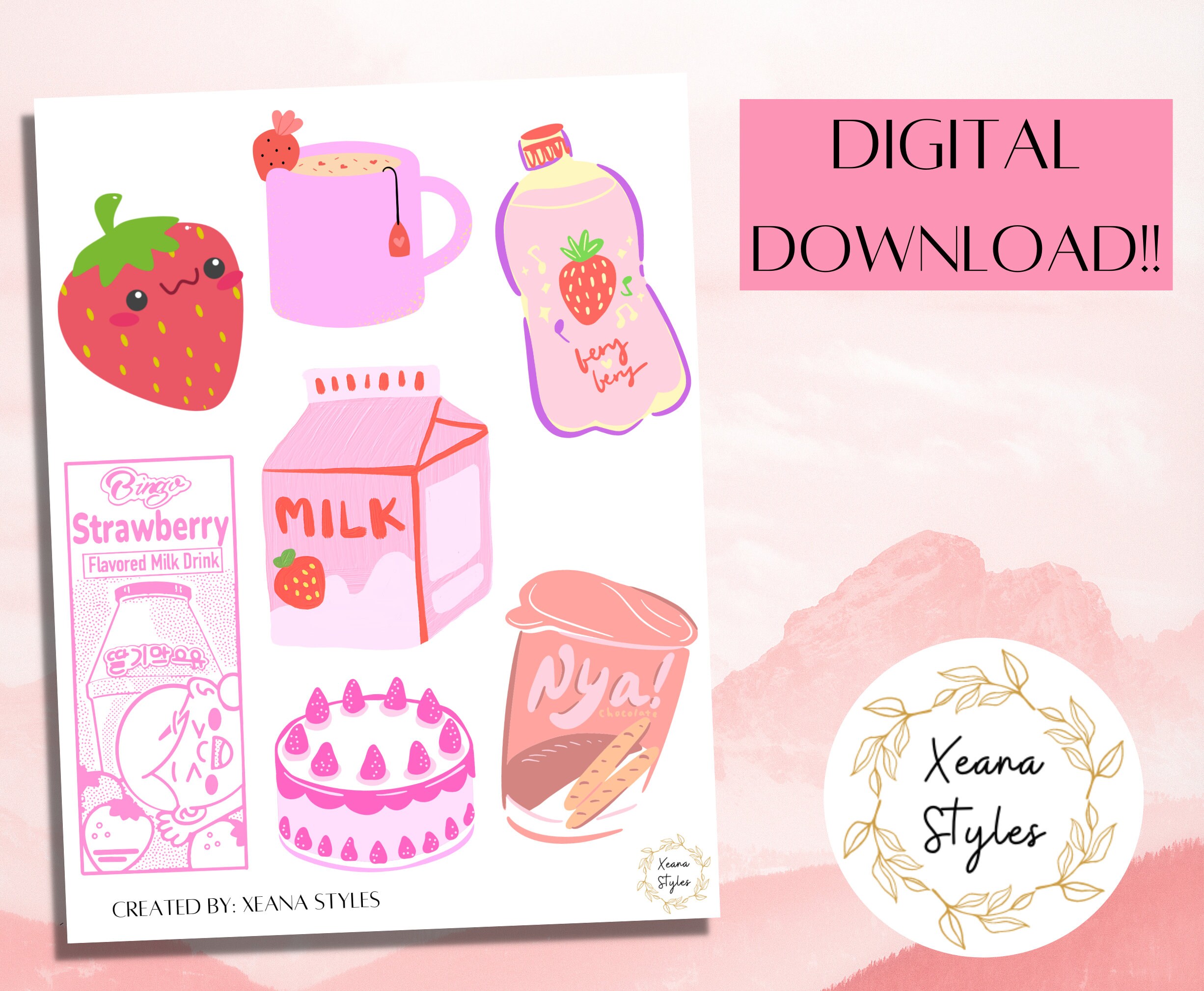 Mua LEVLO Retro 90s Japanese Anime Cosmetic Bag Anime Kawaii Lover Gift  Kawaii Strawberry Milk Shake Makeup Zipper Pouch Bag For Women Girls Tees, Strawberry  Milk Bag, L trên Amazon Anh chính